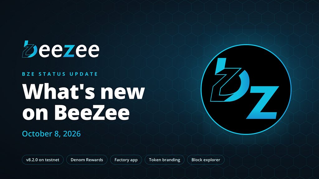 BeeZee network Medium article. BZE Status Update &mdash; Oct 8, 2026